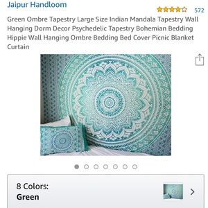 Green/ turquoise beautiful mandala tapestry